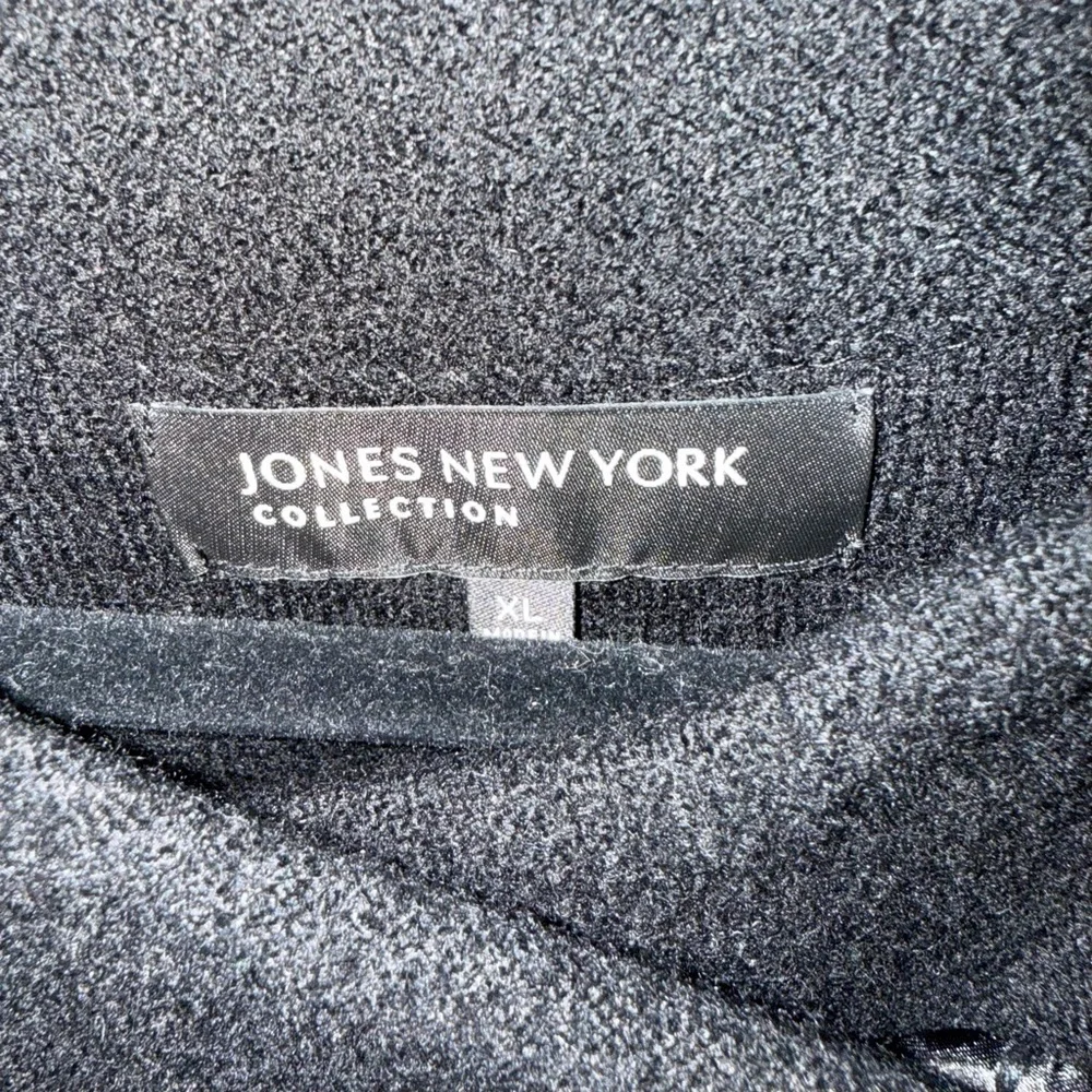Jones New York Collection Black Merino Wool Snap Front Sweater XL - Picture 2 of 7